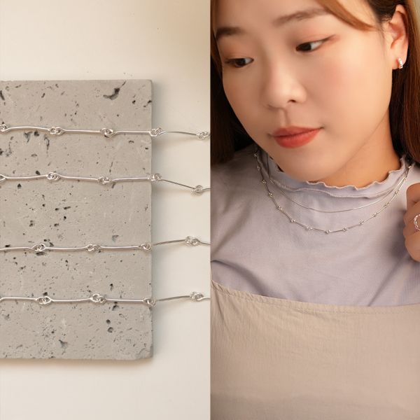 極細！骨頭串接 純銀項鍊 韓系純銀項鍊,S925鎖骨鍊推薦,女生百搭項鍊,韓系氣質鎖骨鍊,抗敏項鍊推薦,日常穿搭項鍊