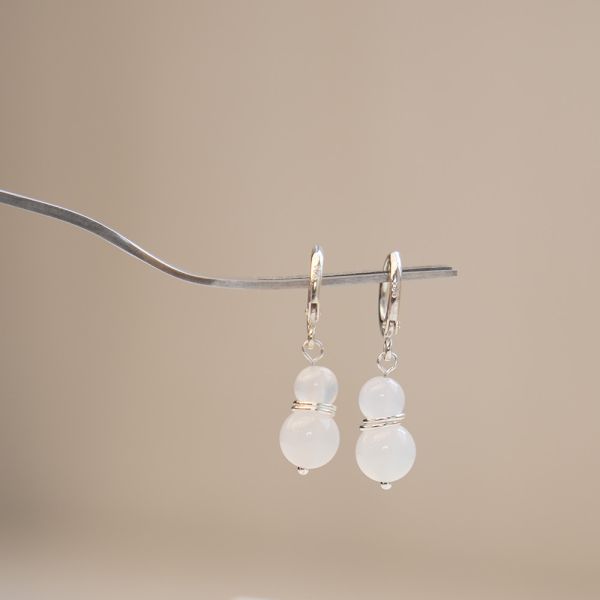 墜落仙女 天然石 純銀易扣耳環 韓系純銀耳環,S925抗敏耳釘,女生氣質耳環推薦,小巧純銀耳環,抗敏耳環不過敏,百搭日常耳環,簡約韓系耳飾