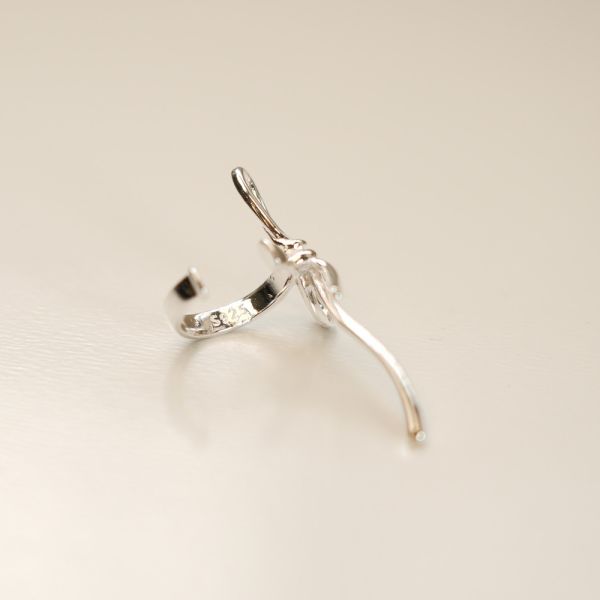 緞帶蝴蝶結 純銀耳骨夾 單只售 