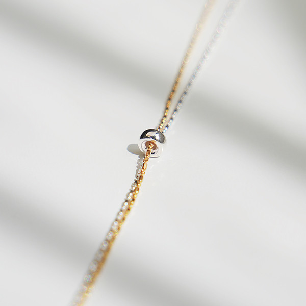 波光粼粼！金銀撞色小圓豆項鍊 