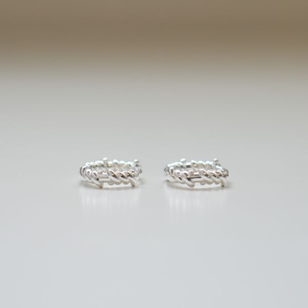 氣質小麻繩 易扣耳環 韓系純銀耳環,S925抗敏耳釘,女生氣質耳環推薦,小巧純銀耳環,抗敏耳環不過敏,百搭日常耳環,簡約韓系耳飾