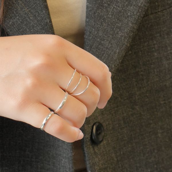 很特別的三層細戒指！純銀開口戒 