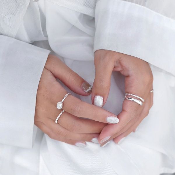 銀漿天然珍珠戒指 