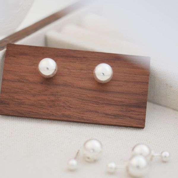 經典！雙圓珠 s925純銀耳環 