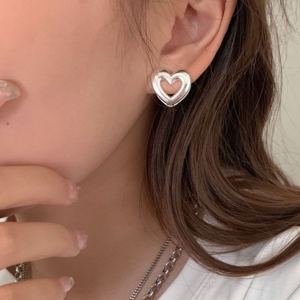 大大的愛心！易扣耳環 韓系純銀耳環,S925抗敏耳釘,女生氣質耳環推薦,小巧純銀耳環,抗敏耳環不過敏,百搭日常耳環,簡約韓系耳飾
