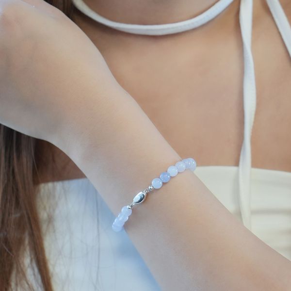 海藍寶 元寶扣手鍊 韓系純銀手鍊,S925抗敏手環,簡約手鍊推薦,女生日常百搭手鍊,情侶手鍊純銀,姐妹手鍊禮物,純銀手環,韓系風格,個性手鍊推薦