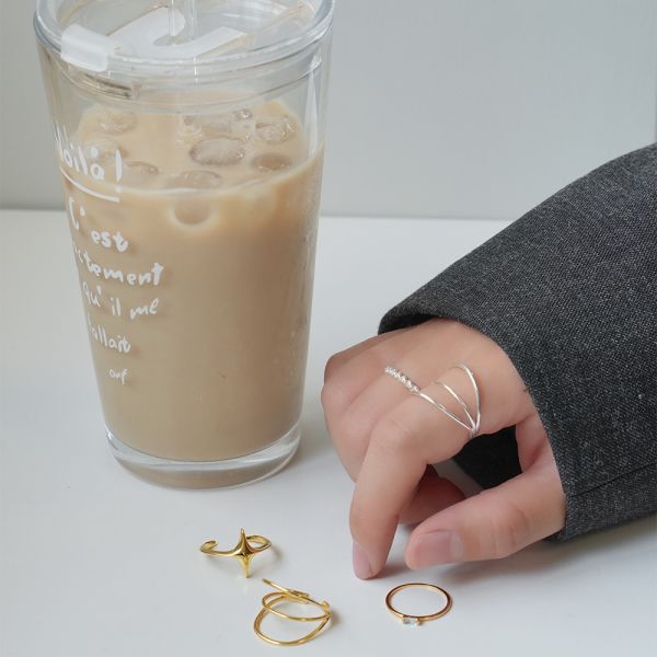 很特別的三層細戒指！純銀開口戒 