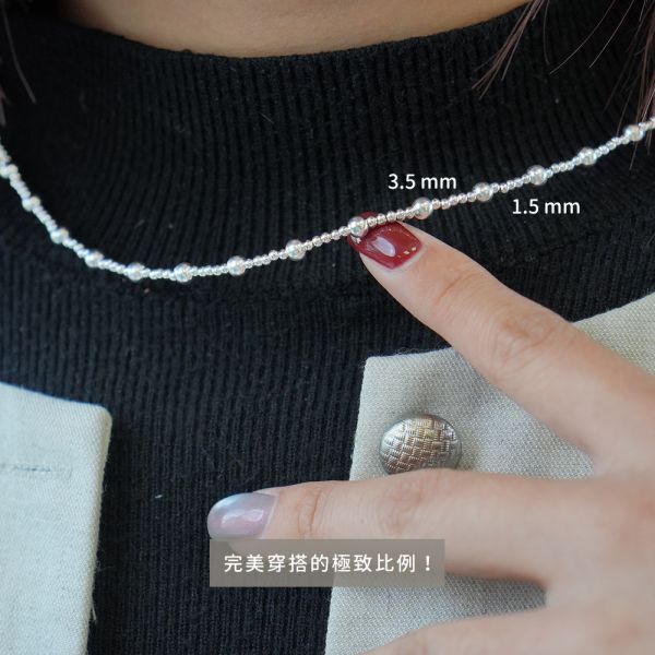 韓國獨家 訂製款圓珠 純銀項鍊 韓系純銀項鍊,S925鎖骨鍊推薦,女生百搭項鍊,韓系氣質鎖骨鍊,抗敏項鍊推薦,日常穿搭項鍊