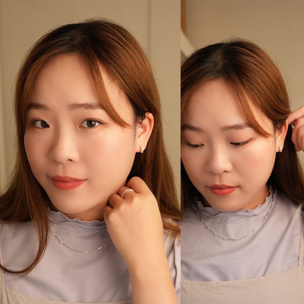 半月彎 小巧百搭！純銀耳釘 