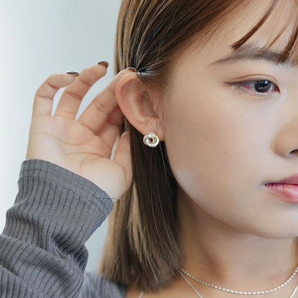 設計感 麻花 易扣 耳環 