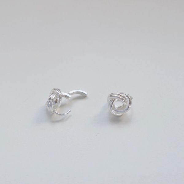 設計感 麻花 易扣 耳環 