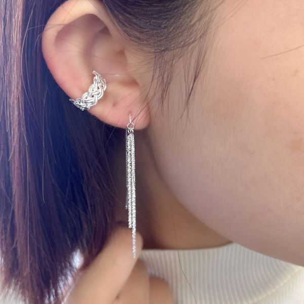 浪漫編織 純銀耳骨夾 單支售 