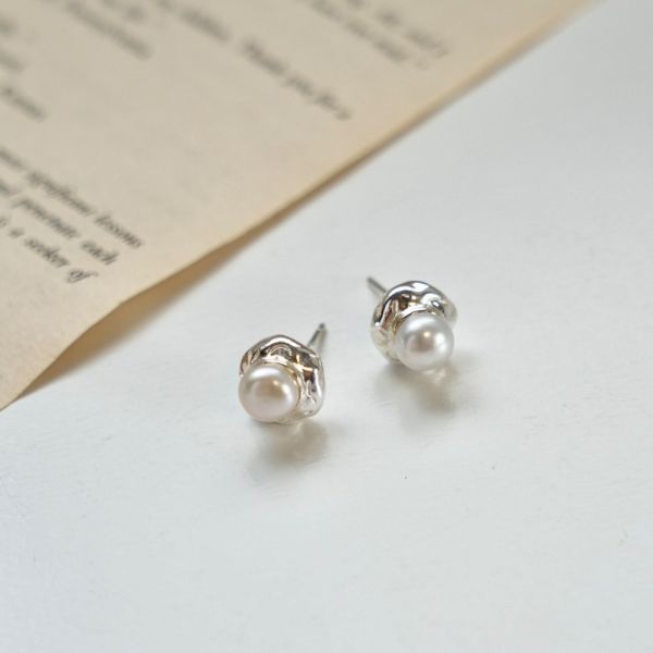 復古淡水珍珠耳釘 