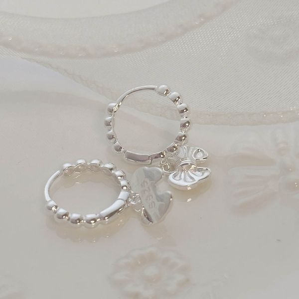 雲朵蝴蝶結 圓珠珠 易扣耳環 