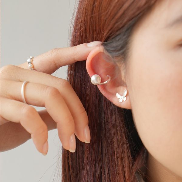 溫柔系 珍珠純銀耳骨夾 單售 