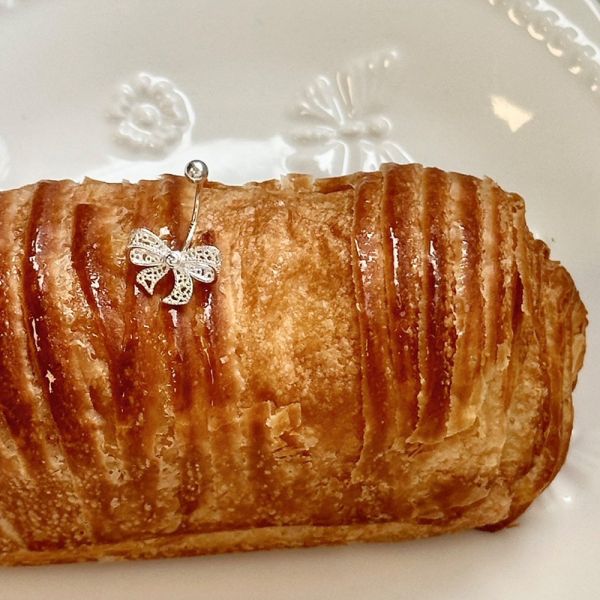 下架｜蝴蝶蕾絲後掛式轉珠耳釘 