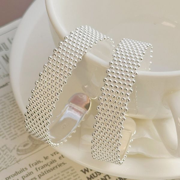 寬邊質感圓點 純銀手鐲 