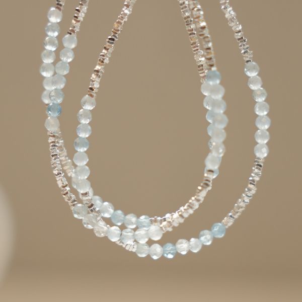 冰沁清透 海藍寶 碎銀手鍊 韓系純銀手鍊,S925抗敏手環,簡約手鍊推薦,女生日常百搭手鍊,情侶手鍊純銀,姐妹手鍊禮物,純銀手環,韓系風格,個性手鍊推薦