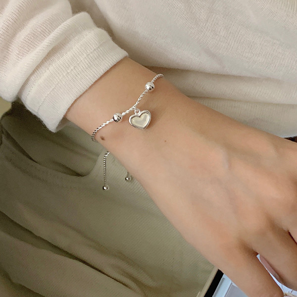 厚磅！貝殼浪漫 愛心圓珠抽繩手鍊 