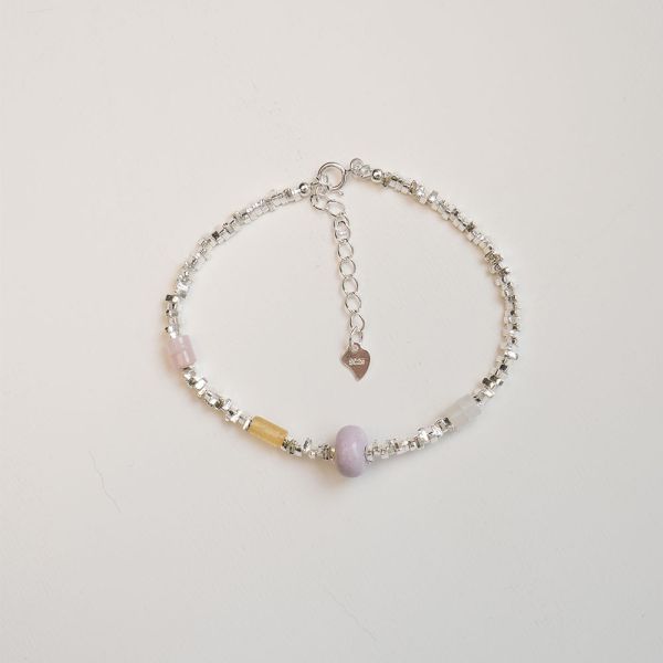 超可愛的紫色玻璃糖！小碎銀手鍊 韓系純銀手鍊,S925抗敏手環,簡約手鍊推薦,女生日常百搭手鍊,情侶手鍊純銀,姐妹手鍊禮物,純銀手環,韓系風格,個性手鍊推薦