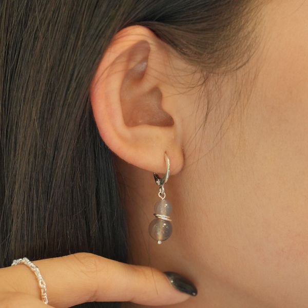 墜落仙女 天然石 純銀易扣耳環 韓系純銀耳環,S925抗敏耳釘,女生氣質耳環推薦,小巧純銀耳環,抗敏耳環不過敏,百搭日常耳環,簡約韓系耳飾