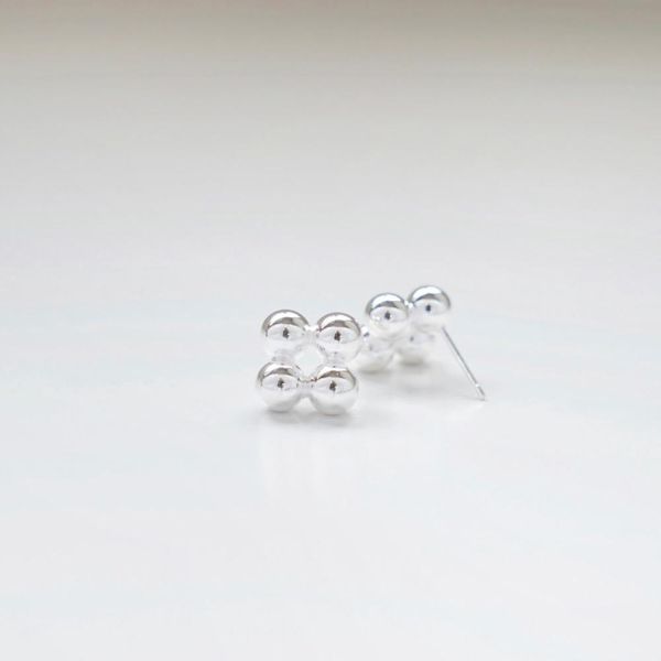 立體復古四圓珠耳釘 