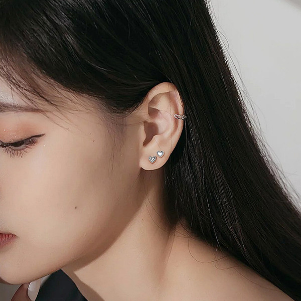 鬆餅下午茶 愛心轉珠耳環 單支售 