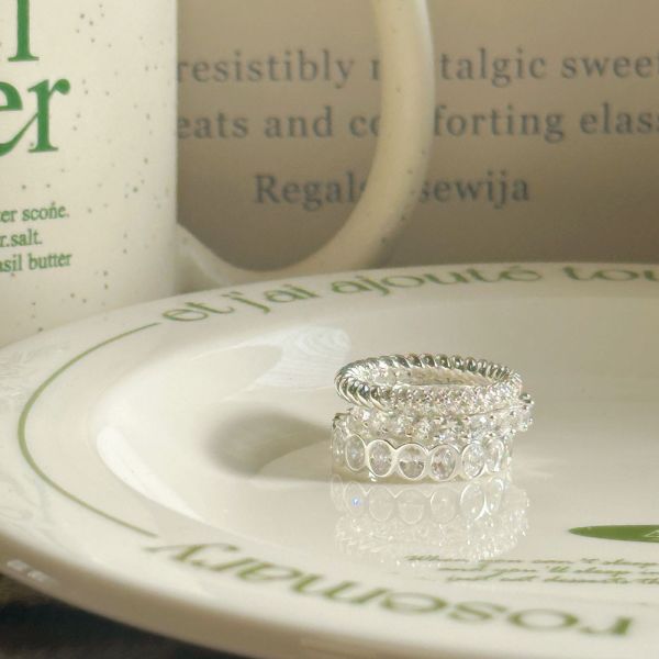 美到翻！疊戴高級感美鑽系列 純銀戒指 