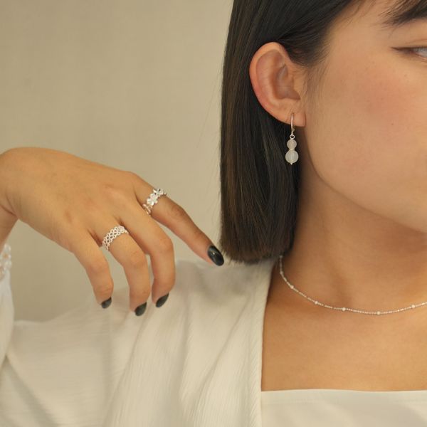 墜落仙女 天然石 純銀易扣耳環 韓系純銀耳環,S925抗敏耳釘,女生氣質耳環推薦,小巧純銀耳環,抗敏耳環不過敏,百搭日常耳環,簡約韓系耳飾