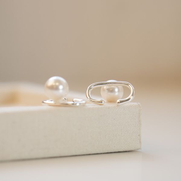 溫柔系 珍珠純銀耳骨夾 單售 
