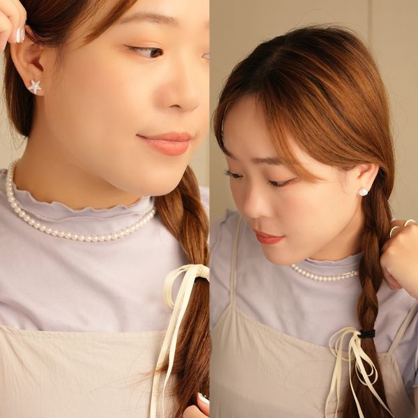 沙灘浪漫 貝殼海星 純銀耳釘 韓系純銀耳環,S925抗敏耳釘,女生氣質耳環推薦,小巧純銀耳環,抗敏耳環不過敏,百搭日常耳環,簡約韓系耳飾