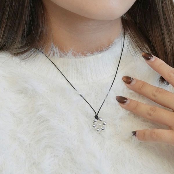 秋冬必備 銀珠花朵 毛衣鍊 