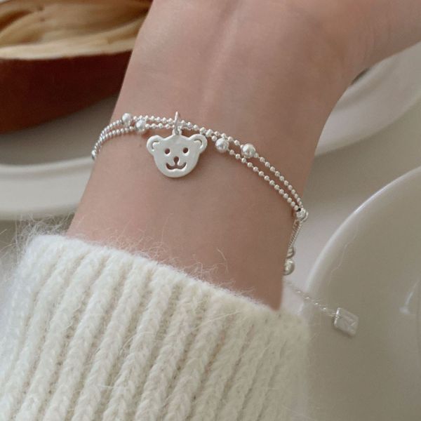 童話小熊熊手鍊 韓系純銀手鍊,S925抗敏手環,簡約手鍊推薦,女生日常百搭手鍊,情侶手鍊純銀,姐妹手鍊禮物,純銀手環,韓系風格,個性手鍊推薦