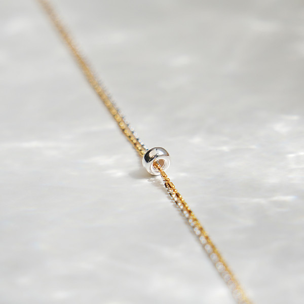 波光粼粼！金銀撞色小圓豆項鍊 