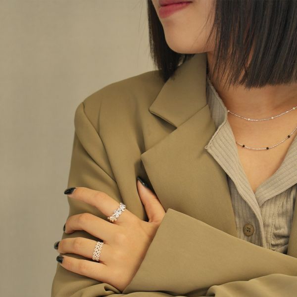 閃閃惹人愛 純銀小亮珠項鍊 韓系純銀項鍊,S925鎖骨鍊推薦,女生百搭項鍊,韓系氣質鎖骨鍊,抗敏項鍊推薦,日常穿搭項鍊