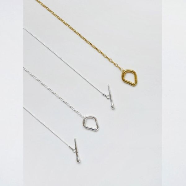 波浪感 日本小眾 雙層OT扣項鍊 