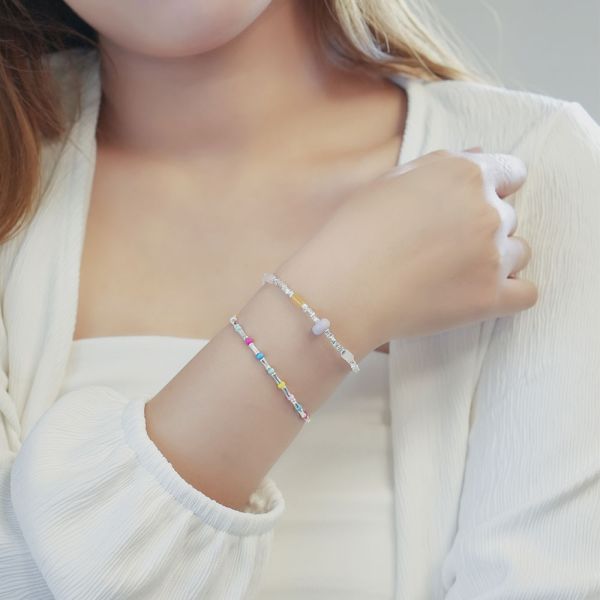 超可愛的紫色玻璃糖！小碎銀手鍊 韓系純銀手鍊,S925抗敏手環,簡約手鍊推薦,女生日常百搭手鍊,情侶手鍊純銀,姐妹手鍊禮物,純銀手環,韓系風格,個性手鍊推薦