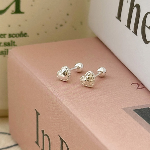 鬆餅下午茶 愛心轉珠耳環 單支售 