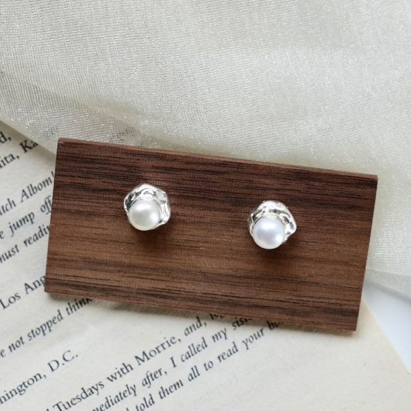 復古淡水珍珠耳釘 