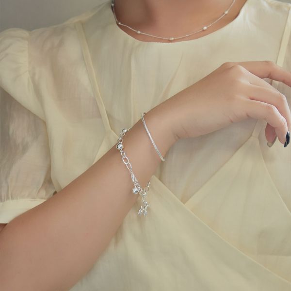 超閃亮！極細錫箔紙 純銀實心手鐲 