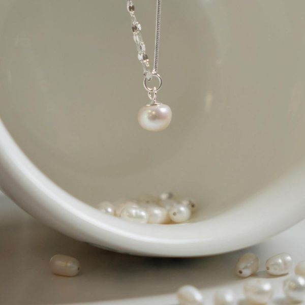 雙鍊淡水珍珠 純銀項鍊 