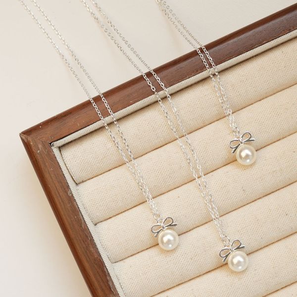 燭光晚餐 可愛珍珠純銀項鍊 韓系純銀項鍊,S925鎖骨鍊推薦,女生百搭項鍊,簡約純銀吊墜,情侶項鍊純銀,韓系氣質鎖骨鍊,抗敏項鍊推薦,日常穿搭項鍊