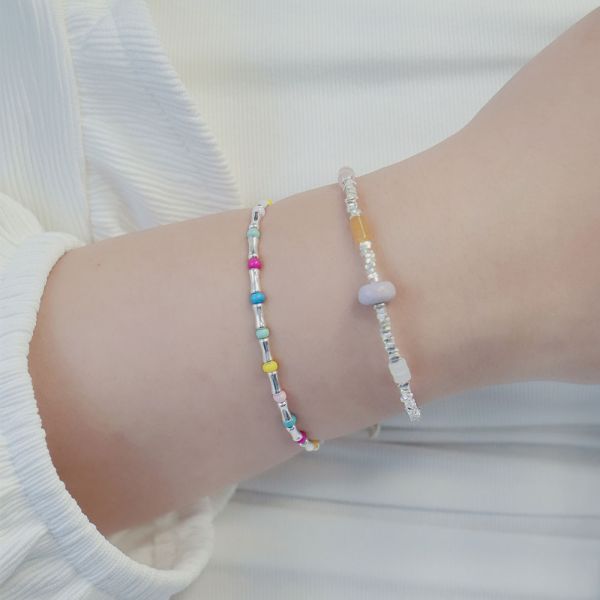 超可愛的紫色玻璃糖！小碎銀手鍊 韓系純銀手鍊,S925抗敏手環,簡約手鍊推薦,女生日常百搭手鍊,情侶手鍊純銀,姐妹手鍊禮物,純銀手環,韓系風格,個性手鍊推薦