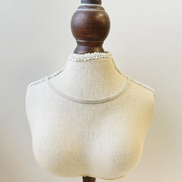 時髦寬編織 純銀項鍊 