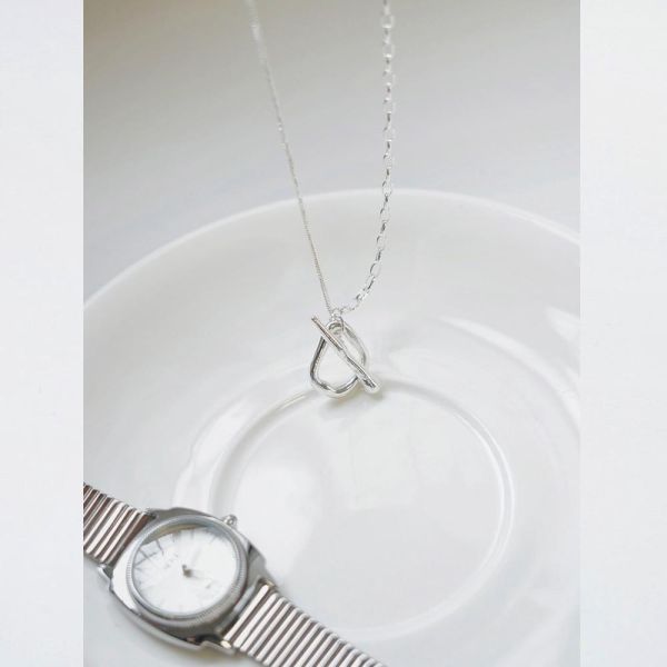 波浪感 日本小眾 雙層OT扣項鍊 