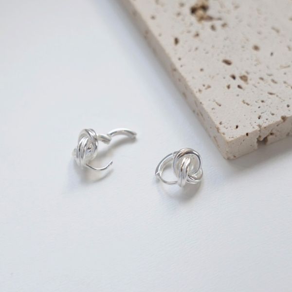 設計感 麻花 易扣 耳環 