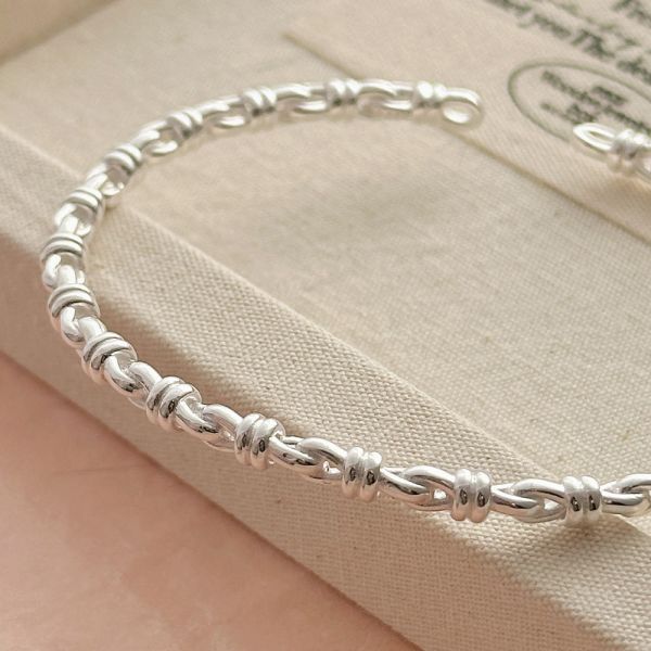 重工！繩結編織 簍空純銀手鐲 韓系純銀手鍊,S925抗敏手環,簡約手鍊推薦,女生日常百搭手鍊,情侶手鍊純銀,姐妹手鍊禮物,純銀手環,韓系風格,個性手鍊推薦