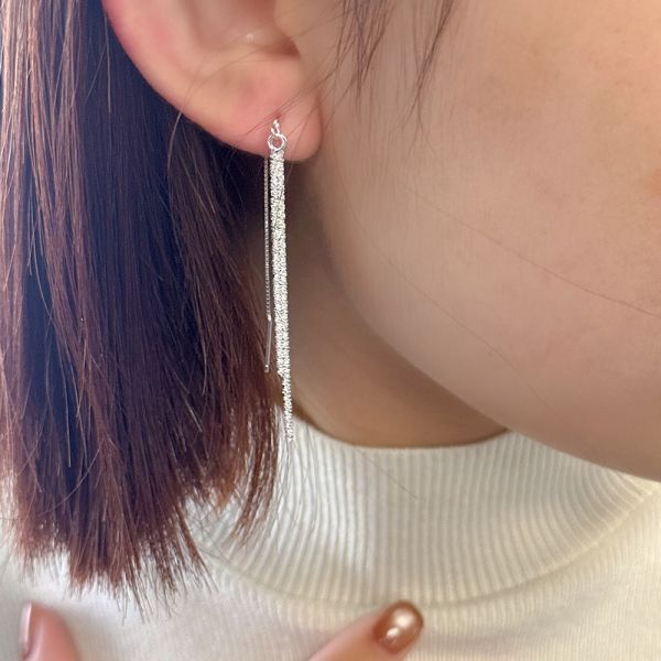 滿天星 垂墜流蘇純銀耳釘 韓系純銀耳環,S925抗敏耳釘,女生氣質耳環推薦,小巧純銀耳環,抗敏耳環不過敏,百搭日常耳環,簡約韓系耳飾