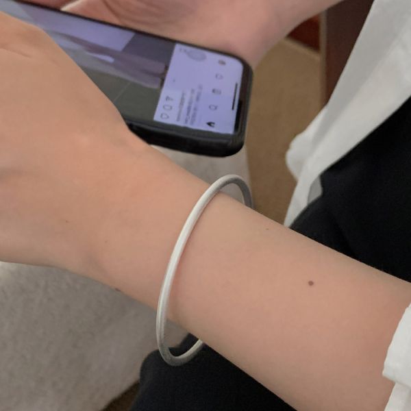 古法質感霧面 實心純銀手鐲 