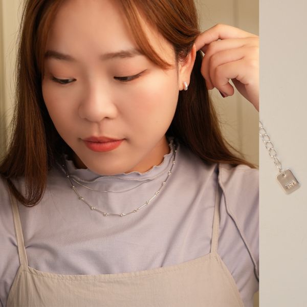 極細！骨頭串接 純銀項鍊 韓系純銀項鍊,S925鎖骨鍊推薦,女生百搭項鍊,韓系氣質鎖骨鍊,抗敏項鍊推薦,日常穿搭項鍊
